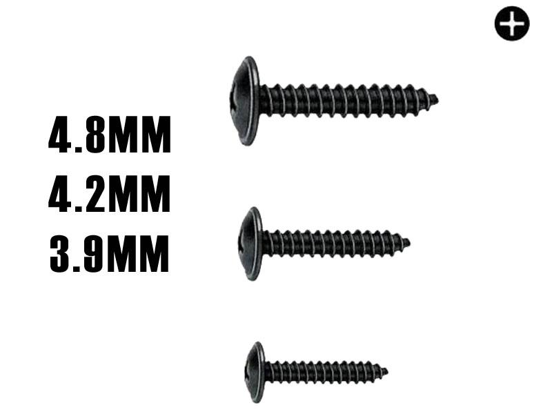 AutoRepair 8413 - Tornillo rosca chapa ala ancha negro 4.8x25 mm 250 u.