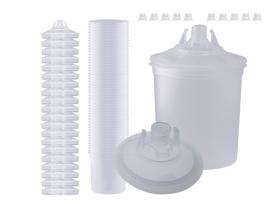 AutoRepair 3703 - Kit de vasos PPS 600 ml 125 micra. 50 uds.
