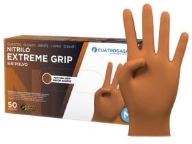 AutoRepair 3920 - Guante de nitrilo naranja diamantado talla "M". Caja de 50 u