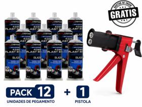 AutoRepair 9500 - Pack 12 Pegamentos Bicomponentes + Pistola de Aplicación
