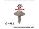AutoRepair 1202 - Tornillo 6,3x20 Parachoques Yaris. 50 Uds.