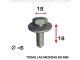 AutoRepair 1104 - Tornillo Ø 6 x 18 (aro Ø 18), fijac. aletas, parachoques 50u